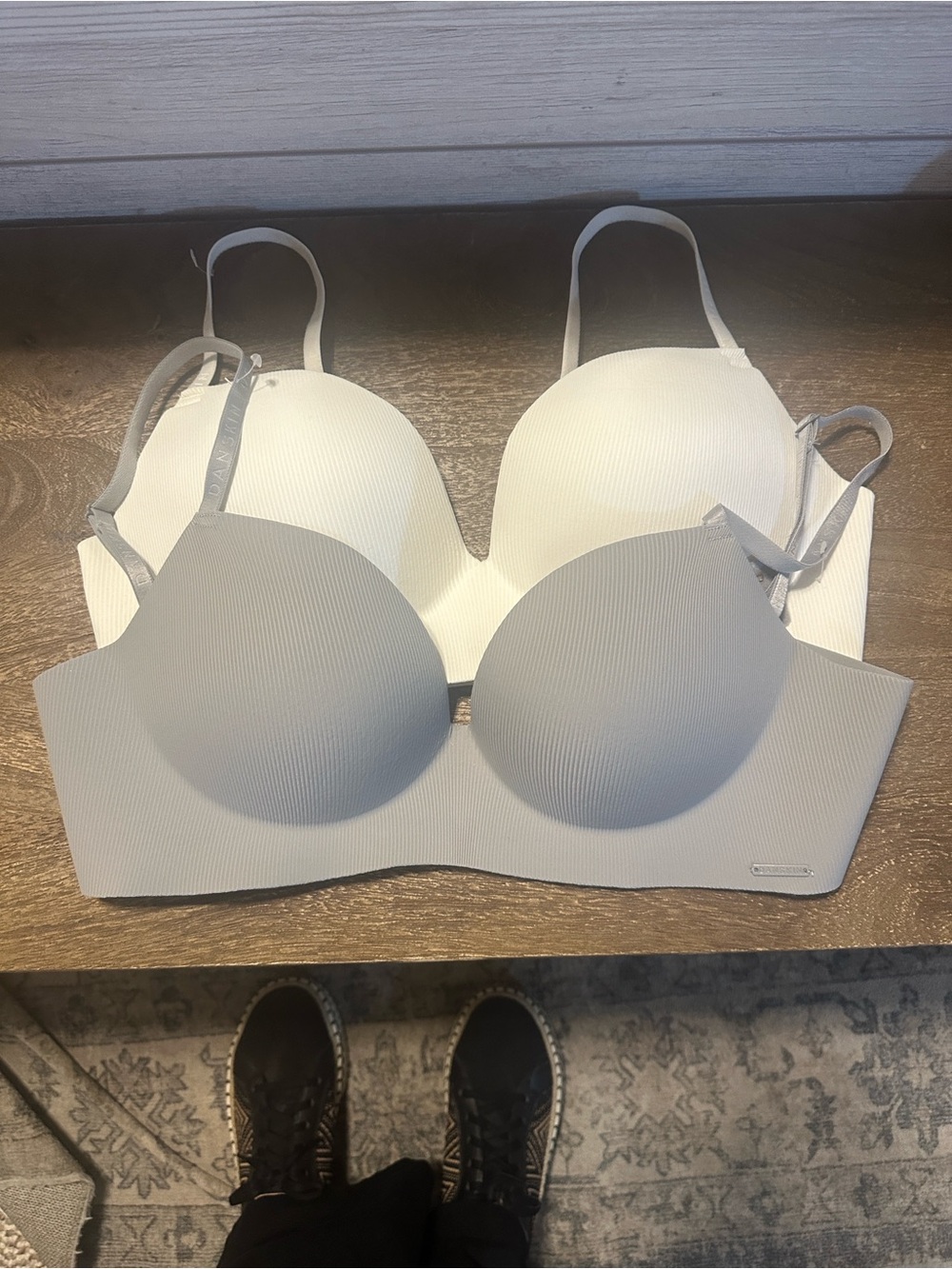 Danskin Seamless Molded Bras - White and Light Gray